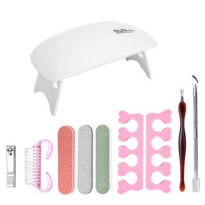 China Free Easy-used USA Shipping 100 Nail Salon Equipment Beauty Tool Manicure Care Nail Kits Set With Mini UV Nail Lamp Set for sale