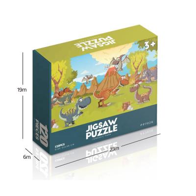 China Cartoon Toy Kids Custom Educational Dinosaur Jigsaw Puzzles Christmas Toy Jigsaw Puzzles 120 Pieces for sale