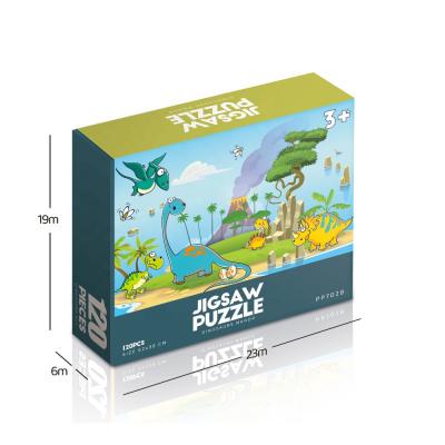 China Toy The quality 120PCS jigsaw puzzle cartoon jigsaw fine paper dinosaurs jigsaw puzzle for children for sale