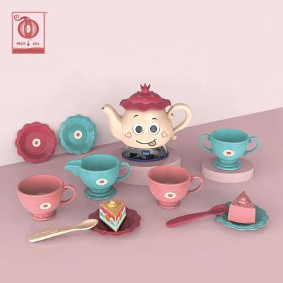 China DIY Pretend Play Kitchen Tableware Plastic Cooking Game Set Cutlery Toy Kitchen Sets Pretend Play Music Light Kids Tableware For Kids Girls for sale