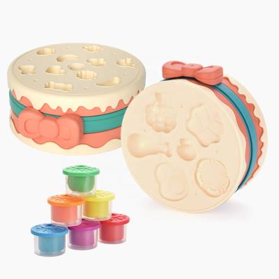 China Shape Newest Play Dough Set Kids Gift Birthday Cake Play Dough Packing Machine Plasticine Set Diy Craft Toys Colorful Art For Kids for sale