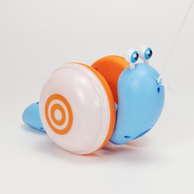 China Newest Children Intelligence Toddlers Developing Musical Line Animal Cartoon Plastic Baby Along Pull Snail Toy With Lightweight Cartoon Animal Pull Along Toy for sale