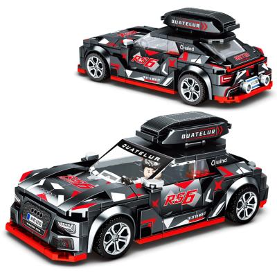 China DIY TOY Building Car Pull Back New Arrival Black Racing Car Car Brick Block Building Children Educational Toy Set for sale