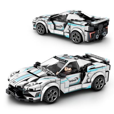 China DIY TOY Building Block Bricks Car Pull Back White Car Blocks Technic Supercar Car Model Bricks Toy For Children for sale