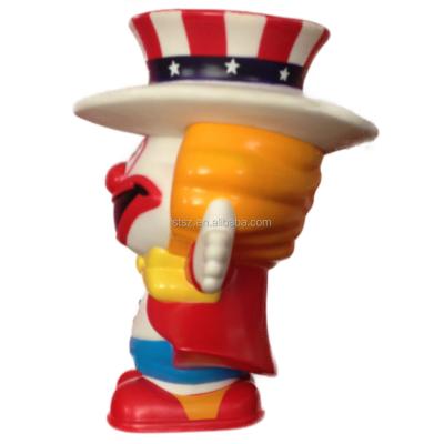 China 3D piggy bank 16L*20W*24H cm plastic animal customized color clown piggy bank for sale