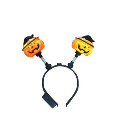 China Kids Gift Halloween Hairband Headdress Decoration Kids Pumpkin Hair Ornament Led Flashing Light Headband For Kids for sale