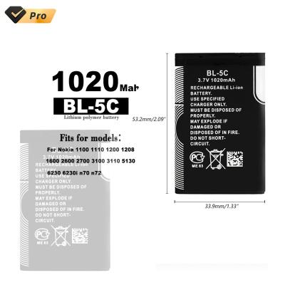 China 1320mAh BL-5J BL5J BL 5J Mobile Phone Battery For Nokia 5230 5233 5800 3020 XpressMusic N900 C3 525 530 5900 Lumia 520 for sale