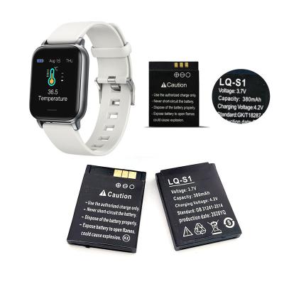 China LQ-S1 3.7V 380mAh Smart Watch Lithium Battery Long Cycle Life Rechargeable Battery For Universal Smart Watch QW09 DZ09 W8 Watch Battery for sale