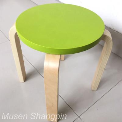 China PANEL Wholesale Wooden Kids Chair Green Color Cheap Dining Stool For Kid Furniture BBD05 for sale