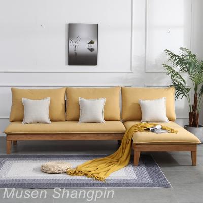 China High Quality L Shape Corner Sofa For Living Room Combined Technology Fabric Fabric Yellow Color ZGSF01 for sale