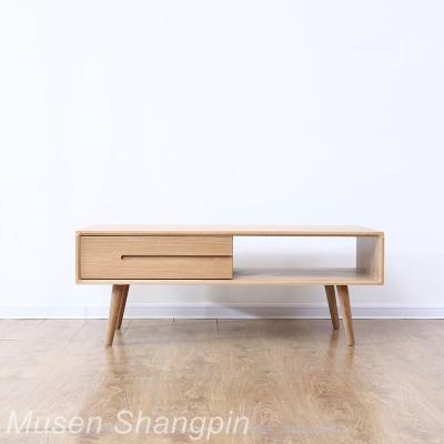 China Storage Simple Design Modern Solid Wood With Drawers Coffee Tea Table For Living Room Furniture SYCJ01 for sale