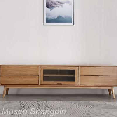 China Modern Style Storage Tv Table With Glass Wood Tv Stand For Living Room Furniture for sale