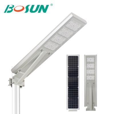 China BOSUN ROAD IP65 outdoor waterproof 15w 20w 30w all in one led solar street light 120w 150w 200w for sale