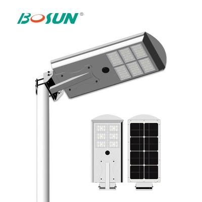 China With mono solar panel in high work efficiency > BOSUN 21% Outdoor Waterproof High Lumen IP65 40W 50W CCTV Camera Integrated All In One Solar Led Street Light for sale