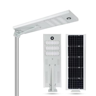 China With mono solar panel in high work efficiency > BOSUN High efficiency ip65 21% outdoor waterproof 40w 50w all in one solar led street light for sale