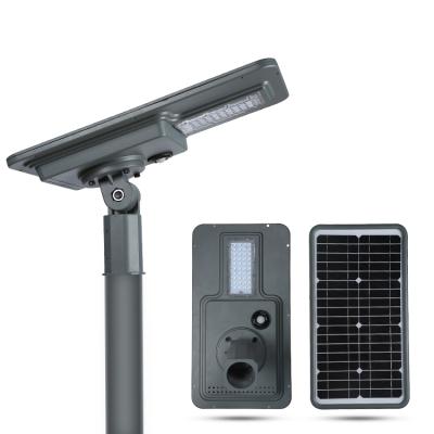 China high work efficiency > BOSUN 21% high power led light source ip65 waterproof outdoor garden 20w 30w 40w all in one solar led street light for sale