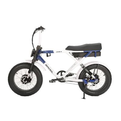 China 2022 new52v aluminum alloy motor 2000w double seat long double batteries retro fat electric bike ebike for two person vintage electric bicycle for sale