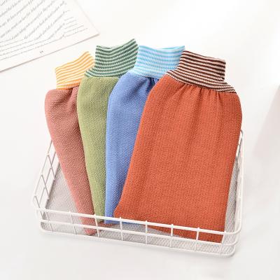 China Eco-friendly Shower Scrub Bath Gloves Random Color Exfoliating Bathroom Supplies Korean Style Fiber / Polyester Viscous Cotton for sale