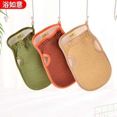 China OEM Bathroom Bath Towel Gloves Eco-Friendly Thickened Adult Bath Scrub Scrubber Drop Double Sided Rub Back Boat for sale