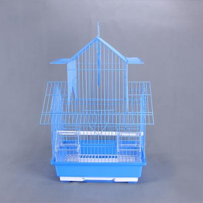 China Drop Ship Design Sustainable Iron Wire House Shaped Large Parrot Birdcage Pet Two Layers for sale