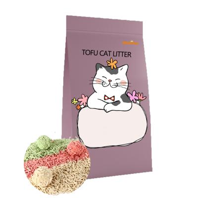 China Good Stocked Wholesale Factory Price OEM Pet Cat Product Natural Eco Green Cat Tea Peach Cat Litter Tofu Cat Litter for sale