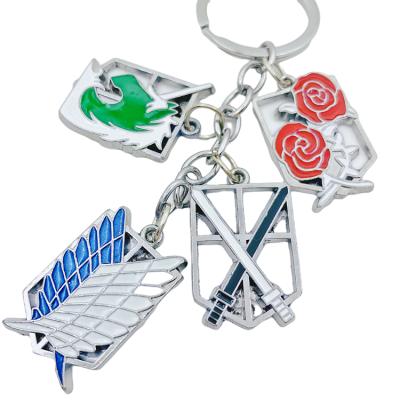 China Japan's Most Popular Cartoon Anime In Metal Pendant Giant Allen Corps Badge Wings Freedom Constitution Corps Metal Key Chain for sale