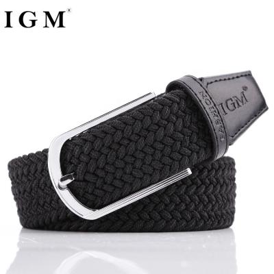 China IGM Stretch Fashion Manufacturer Polyester Canvas Mens Golf Accessories Stretch Belts for sale