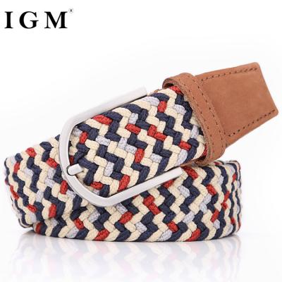 China IGM Men's Braided Custom Web Belt Casual Belt Braided Leather Belts for sale