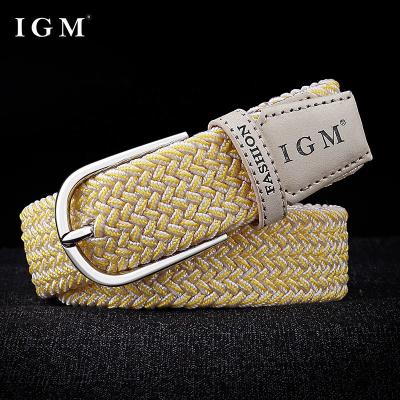 China Unisex Elastic Braided Stretch Woven Fabric Stretch IGM Jeans Trouser Belts for sale