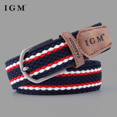 China Stretch IGM Men's Elastic Stretch Braided Canvas Belts With Recycle Fabric for sale