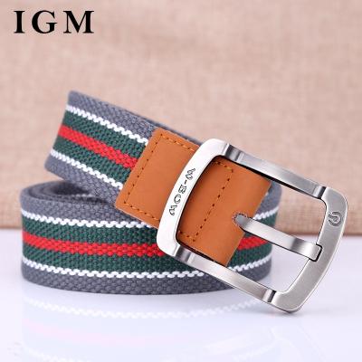 China Casual and Fashion Nylon Webbing Boys IGM Belt with Metal Buckle for sale