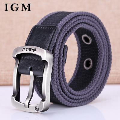 China Braided Nylon Flat Belt Manufacturer's Casual and Fashion IGM Canvas Custom Made for sale