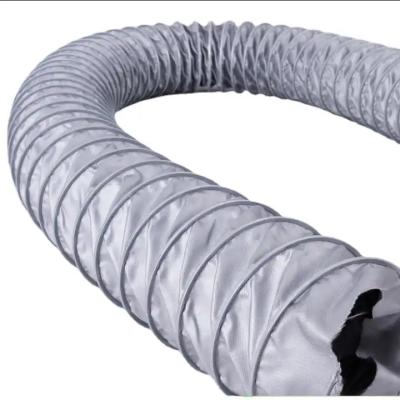 China Easy Installation Light Grey Flexible Nylon Fabric Air Conditioning Duct Collection Ducting Hose  For Air Ducts for sale