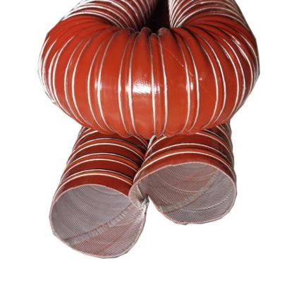 China Modern High quality air conditioner ventilation red silicone high temperature air duct for sale