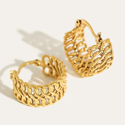 China Fashionable Orichalum plating bling design hollow earrings hypoallergenic earrings for sale