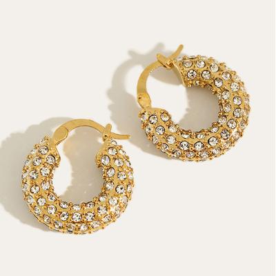 China Fashionable Multiple Rhinestone Marquets Large Exaggerated Rhinestone Circle Earrings for sale