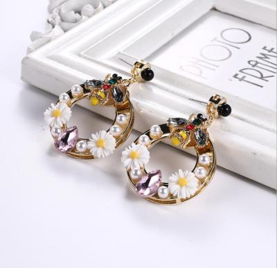 China Wholesales Romantic Flower Jewelry Earring Alloy Earrings For Girls for sale