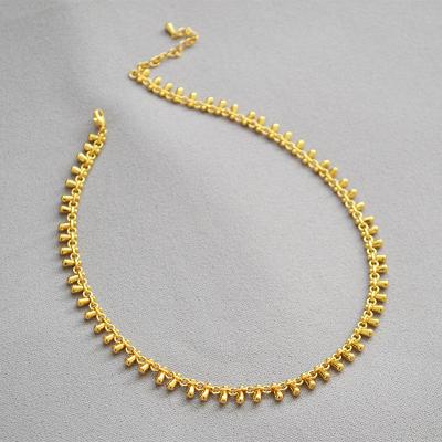 China CLASSIC High Quality Brass Gold Plated Brass Pendants Link Chains Necklace Wholesale Women Choker Necklace Long for sale