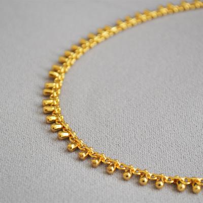 China CLASSIC High Quality Brass Gold Plated Brass Pendants Link Chains Necklace Wholesale Women Choker Necklace Long for sale