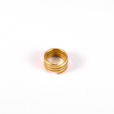 China FASHIONABLE INS titanium steel beruwa gold rings 18k beruwa gold rings titanium steel gold plated joyas spring coil jewelry pvd coated blow ring for sale