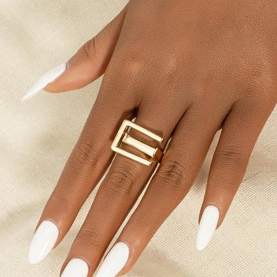 China Wholesale 1 European and American alloy jewelry fashion summer ring INS geometric hand ornaments for sale