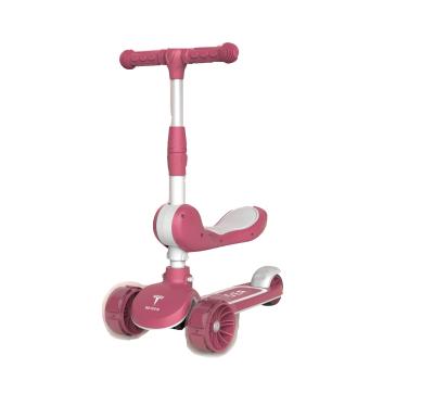 China New PU 3 wheel youth youth multifunctional light children's belt scooter two-in-one children's scooter for sale