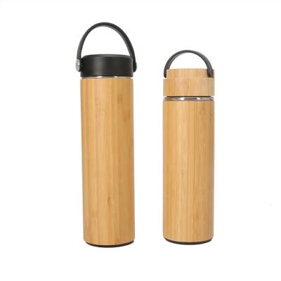 China Portable PORTABLE Upright Cup Keep Water Thermos 500ml Vacuum Flasks Hot Or Cold Bamboo Tumbler for sale