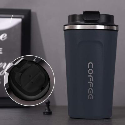 China White Sustainable Business 500ml Outdoor Travel Portable Insulated Black Coffee Mug for sale