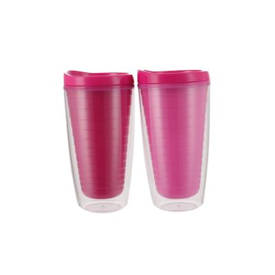 China Grink Viable Cheap Price 420Ml Double Wall Color Changing Insulated Plastic Coffee Mugs for sale