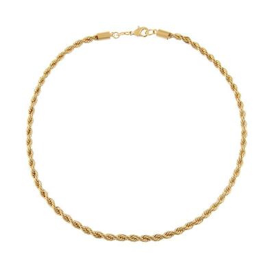 China Hiphop Fashion Accessories Stainless Steel Rope Chain Necklace Gold Plated Twisted Rope Chain Necklace for sale