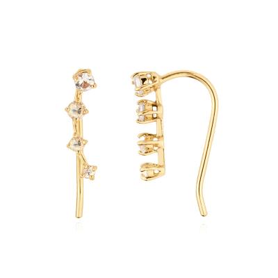 China FASHIONABLE Tasty Ear Crawler Earrings Minimalist 14k Gold Diamond Ear Climbers Earrings for sale