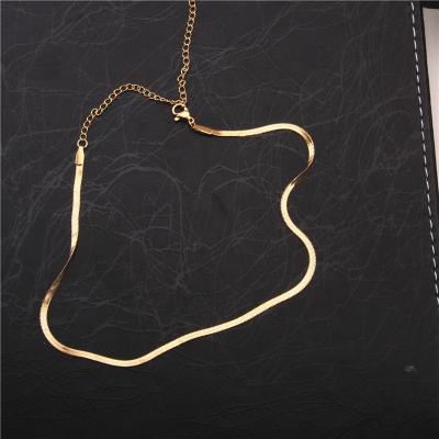 China TRENDY Flat Chain Necklace Snake Bone Jewelry Fashion Choker Simple Women Necklace for sale