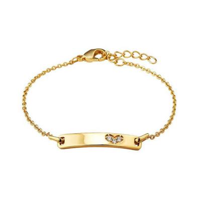 China Wholesale Cute 925 Sterling Silver Baby Name Kids Bracelet Jewelry 18k Gold Plated for sale