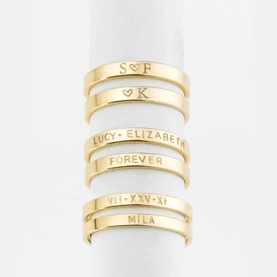 China CLASSIC Personalized Personalized Name Stainless Steel Engraved Stackable Blank Ring for sale